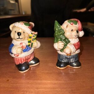 Festive Bear Figurines with Gifts